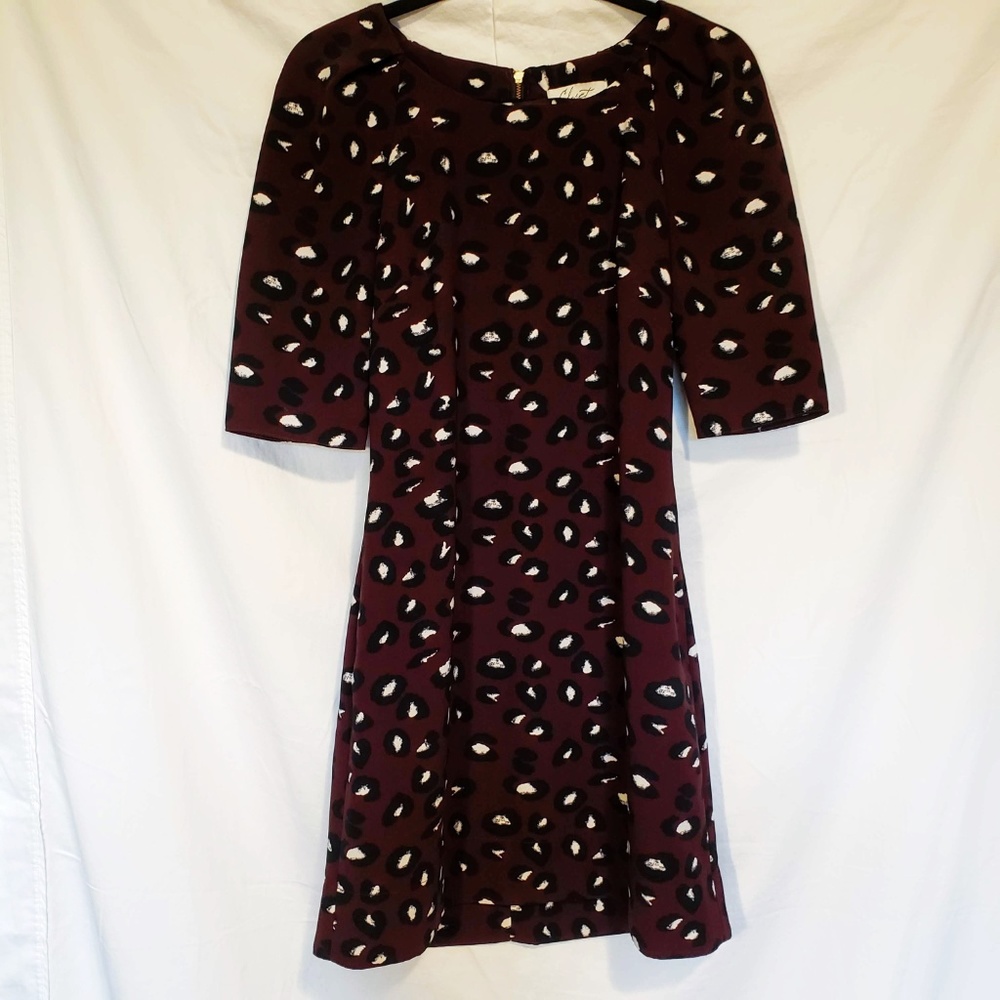 Leopard Burgundy Dress Size 2 | Closet London ASOS